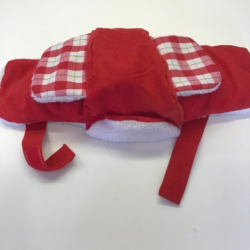 Dog Red Hat with Ear Flaps and Velcro Closure